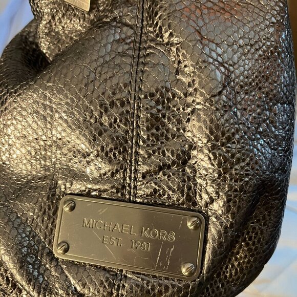 MICHAEL Michael Kors Metallic Satchel | Pewter | Pre-Owned - Picture 15 of 15